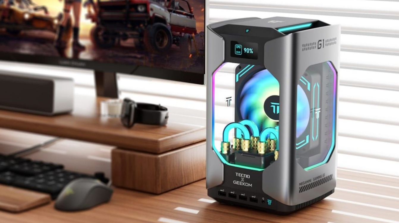 Computer tecno mega mini gaming g1 compact powerhouse with liquid cooling for gamers